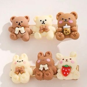Bear Hair Clips Set Of 2